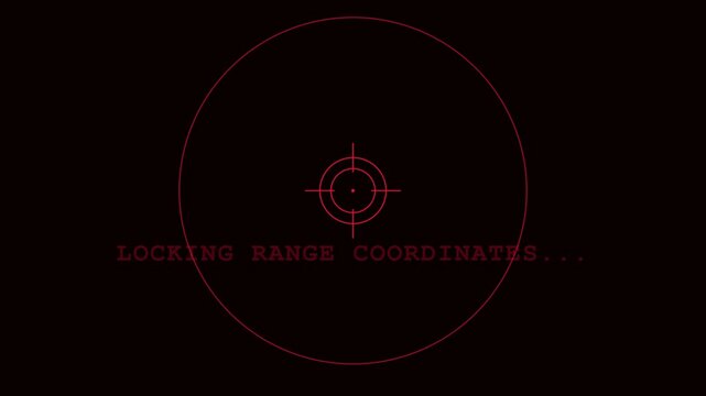 Digital hud targeting system locking range coordinates overlay animation 4k crosshair interface