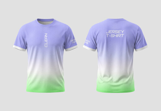 Sports Jersey T Shirt Mockup Front and Back View