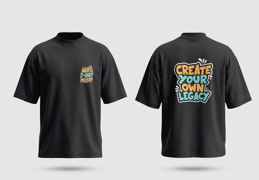 Men's Drop Shoulder T-Shirt Mockup