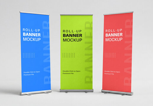 Roll-Up Banner Stand Mockup Set