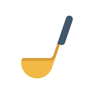 Flat vector illustration of a kitchen ladle for cooking and food preparation.