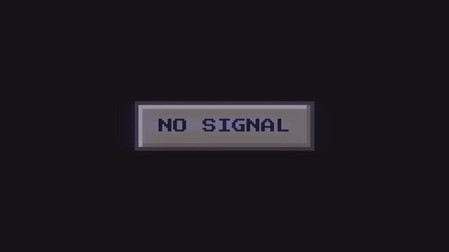 A vintage screen displaying the 'NO SIGNAL' message, symbolizing a complete communication breakdown and lost digital connection. This error graphic evokes retro tech and interruption