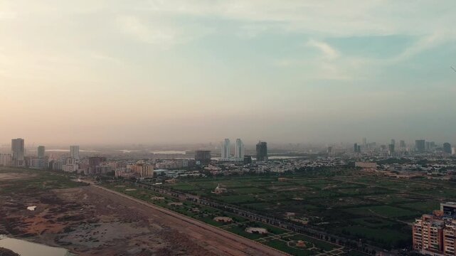 Aerial video of Karachi Pakistan 