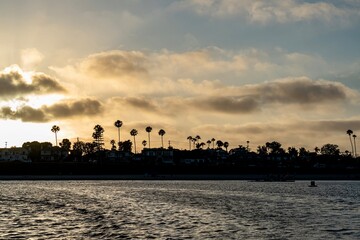 Fototapeta premium Sunset over Mission Bay in San Diego