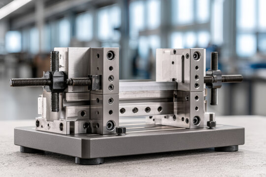 Precision Industrial Machining Fixture on Metal Base