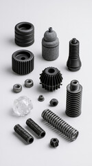 Fototapeta premium Assorted Mechanical Springs Bellows Gears and Rubber Parts