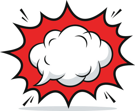 Bold comic speech bubble with a dynamic pop art explosion background, perfect for dialogue, captions, stickers, comics, posters, social media, and creative graphic design projects