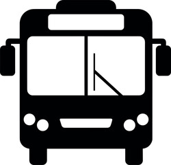 Black silhouette bus vector illustration, public transportation symbol artwork, travel icon design, transit motif element, vehicle graphic © Momotaj