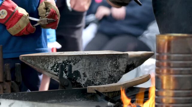 Balcksmith at work during the Ardara Show in County Donegal, Ireland