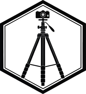 selfie tripod  silhouette vector icon  bold geomet