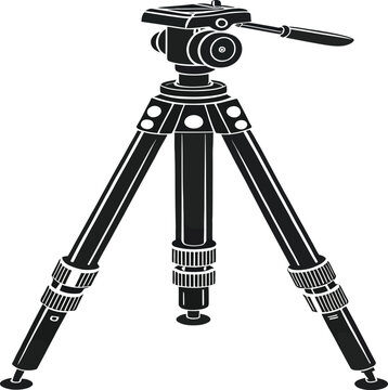 travel tripod  silhouette vector icon  bold geomet