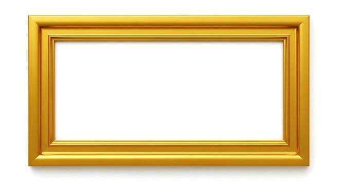 Elegant gold rectangular picture frame with ornate molding