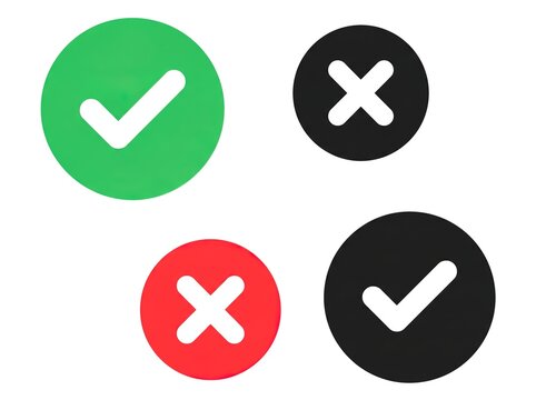 Checkmark and X Mark Icon Set Variant Two