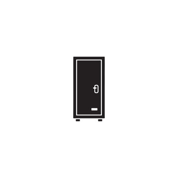 Black locker icon for storage and security