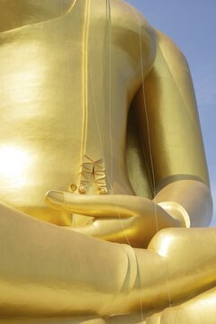 Largest Buddha statue in Thailand (Luang Pho Yai: the statue shows Buddha in the so-called Maravijaya posture - the moment when Buddha resists temptation and attains enlightenment), Wat Muang, Ang Thong, Amphoe Wiset Chai Chan province, Thailand