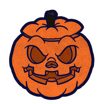 halloween jack o lantern in cartoon style