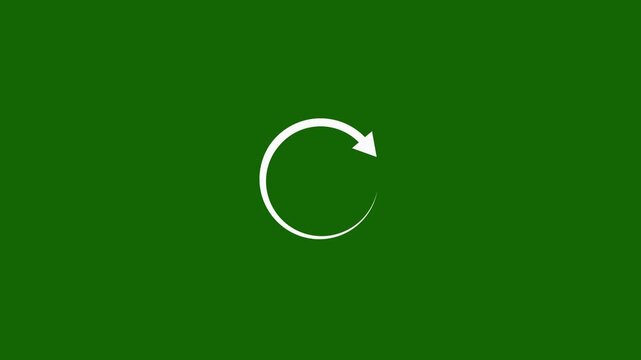 Animated of circle loading icon on green background