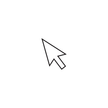 Black mouse pointer arrow icon for computer interface