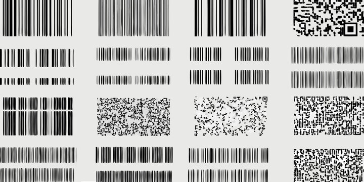 Barcode And Qr Code Collection Black And White Graphic