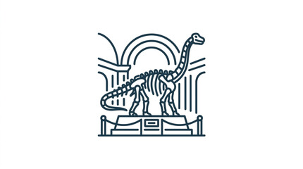 Dinosaur Skeleton Display in Museum Exhibit. © parunten