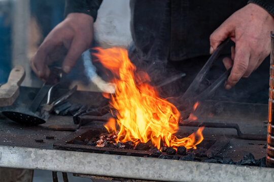 Blacksmith at work during the Ardara Show day