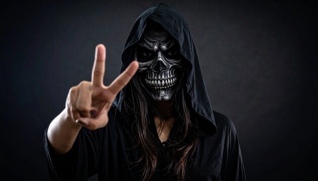 Grim Reaper with Scythe in Misty Scene