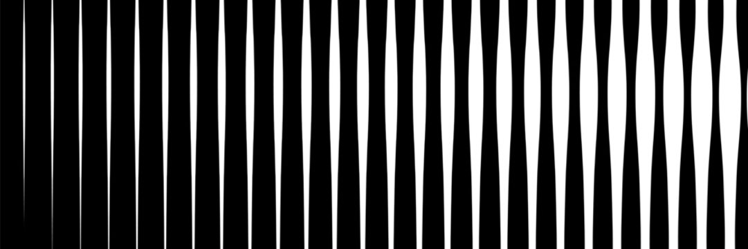 Line halftone pattern with gradient effect. Horizontal lines in black and white. Template for backgrounds and stylized textures. Horizontally seamless.eps10
