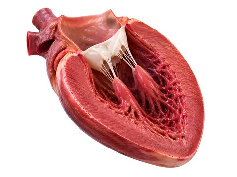 Medical Cross-Sectional Visualization Of The Human Left Ventricle Showing Thick