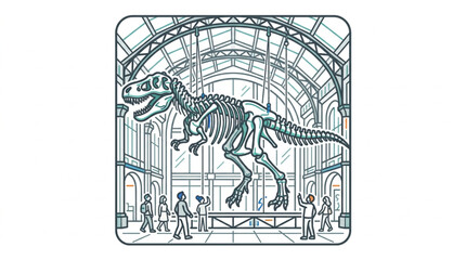 Dinosaur Skeleton Display in Museum Hall. © kur