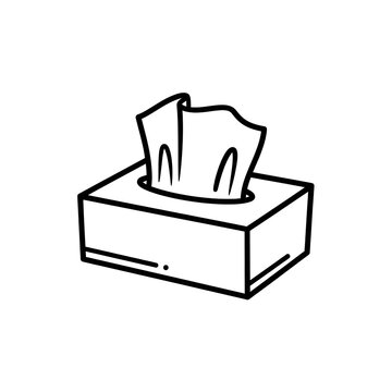 Minimalist tissue box vector icon on white background