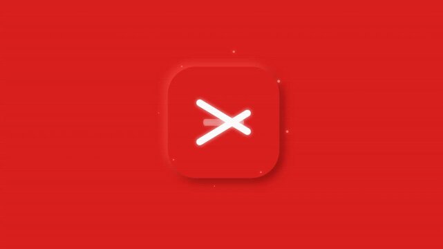 Animated Hamburger Menu Icon Changing Into A Close Symbol On Red Background