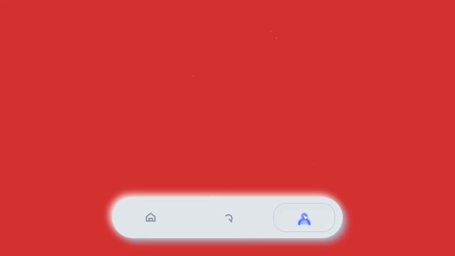 Animated Menu Interface Navigation Bar with Sliding Tab Icons on Red