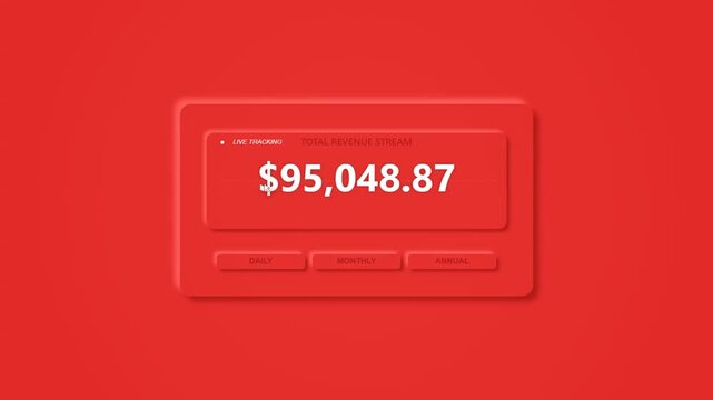 Digital Live Tracking Interface Showing Increasing Financial Revenue Data