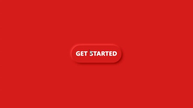 Computer Mouse Cursor Clicking a Red Get Started Button on Screen