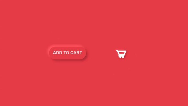 Cursor clicking an add to cart button on a minimalist red background