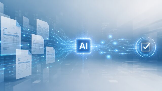 AI Invoice Data Pipeline Flowing to Automated Approval