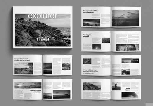 Explorer Travel Magazine Template Landscape