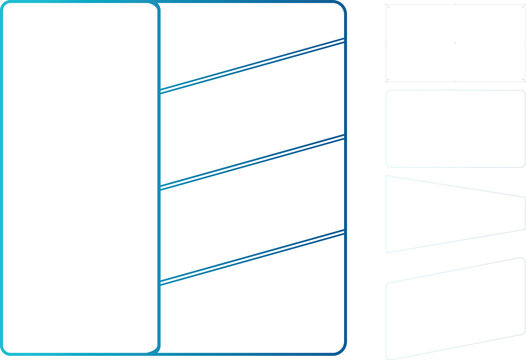Minimalist UI layout template and wireframe card elements for web design mockup