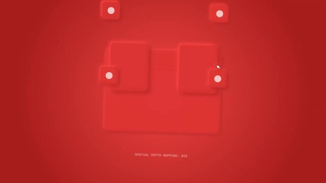 Abstract Red UI Interface Loading Spatial Depth Mapping Process Animation