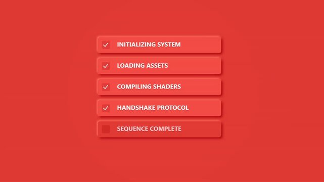 Software System Initialization Progress Bar With Animated Loading Tasks