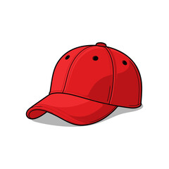 Fototapeta premium Red Baseball Cap Vector Illustration