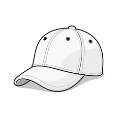 Fototapeta premium White Baseball Cap Vector Illustration