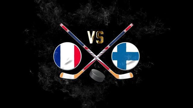 France vs Finland Ice Hockey Match Sports Background