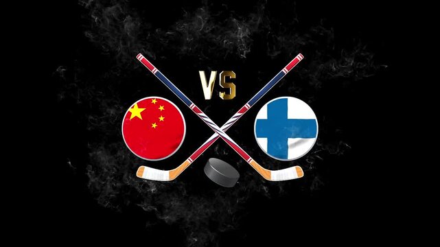 China vs Finland Hockey Rivalry with National Flags