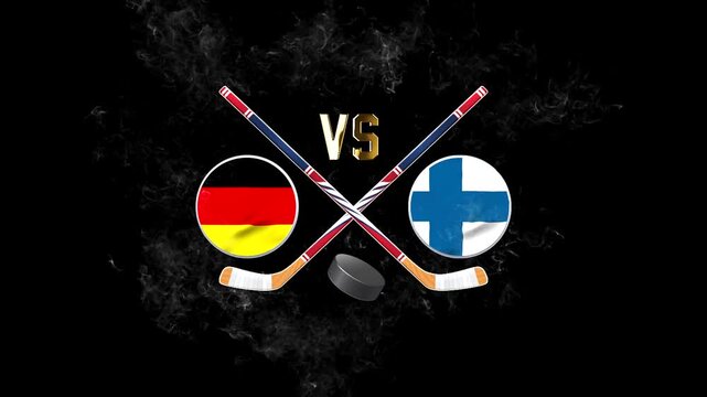 Germany vs Finland Hockey Rivalry with National Flags