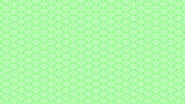 Seamless Japanese Seigaiha pattern with Green concentric semicircular waves | 4K Motion Background