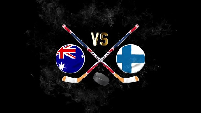 Australia vs Finland Ice Hockey Match Sports Background