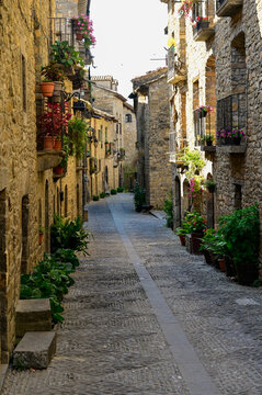 Beautiful town of Ainsa in Huesca, Spain
