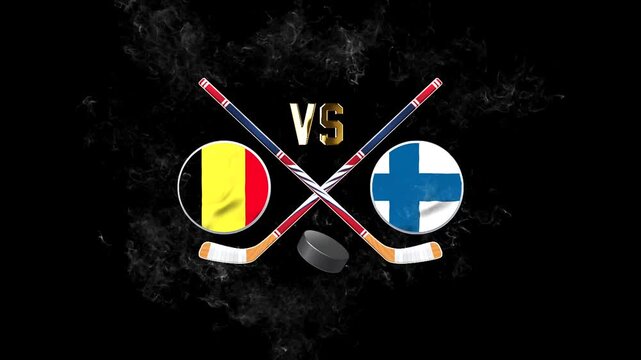 Belgium vs Finland International Hockey Championship Illustration