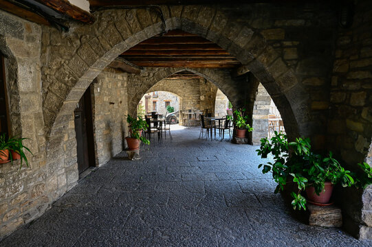 Beautiful town of Ainsa in Huesca, Spain